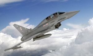 A Royal Air Force Typhoon F2 fighter aircraft of 29 Squadron
