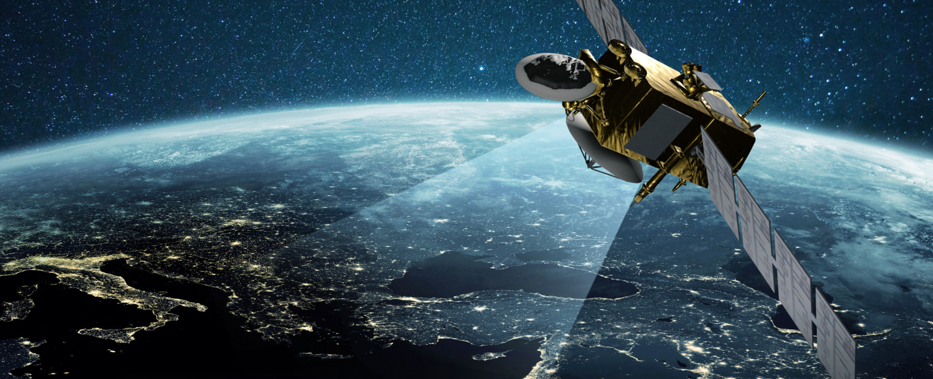 Earth with satellite view from space