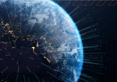 Earth with lines of light