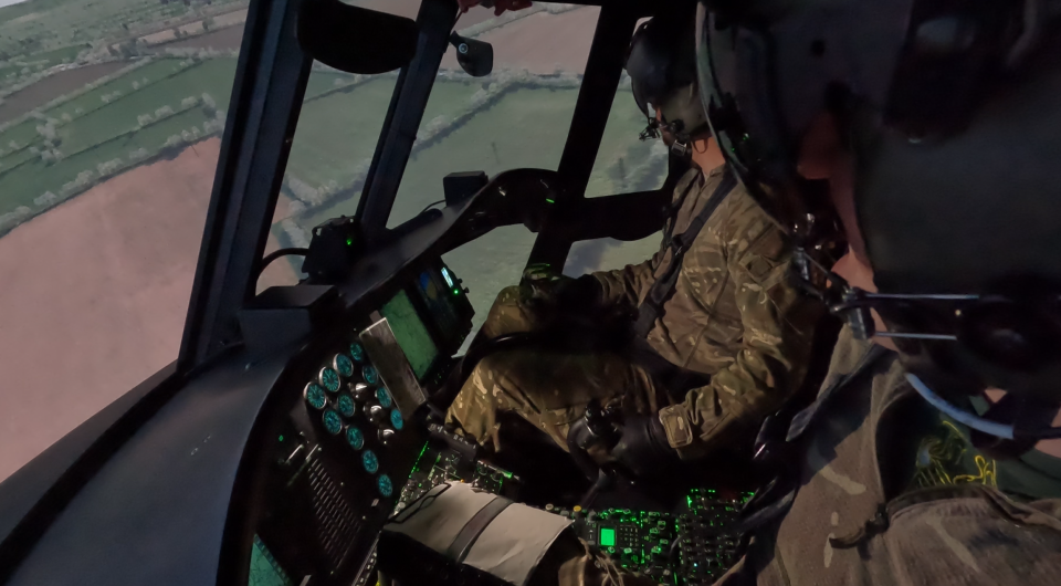 RAF personnel in the Chinook synthetic training facility